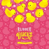 Vector decorating design made of yellow rubber ducks N11
