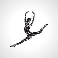 Creative silhouette of gymnastic girl Art gymnastics dancing woman N4