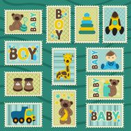 baby boy postage stamps