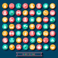 lovely baby related icons collection