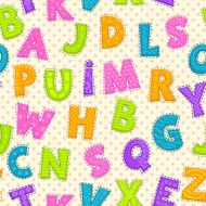 Seamless pattern with cute funny letters