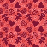 Seamless background Children and hearts