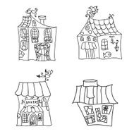 Houses coloring page