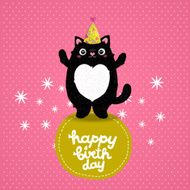 Happy Birthday card background with a cat N3