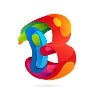 B letter volume colorful logo with splash