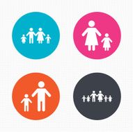 Family with two children sign Parents and kids N23