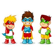 Colorful Kid Super Heroes