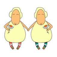 Cute cartoon sheep in vector