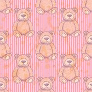 Sketch Teddy bear vector seamless pattern