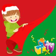 Teenage Boy Open the Gift at Boxing Day
