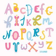Multicolor hand drawn alphabet