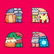 Cartoon funny monsters set N4