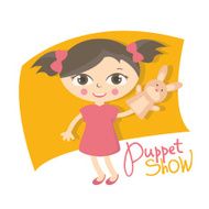 Illustration small kids with hand puppet toy Vector N19
