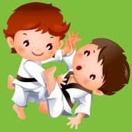 karate competition between two boys