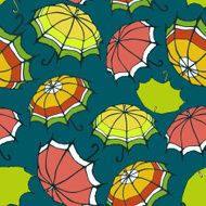 Seamless pattern with stylized colorful umbrellas N2