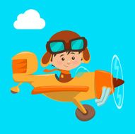 Cute airplane with kid aviator N2