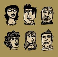 human face set