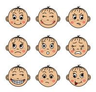 Set children&#039;s faces with different emotions