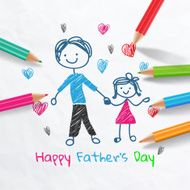 Happy Father&#039;s day card Vector illustration