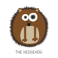 Card with cartoon like Hedgehog on white background