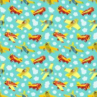 Seamless pattern with toy airplanes