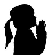Vector silhouette of a little girl N17