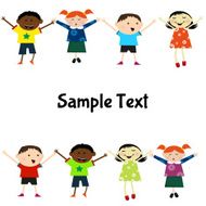 collection of happy children with place for text
