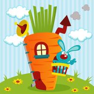 rabbit in house of carrots