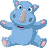 rhino cartoon sitting for you design