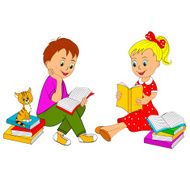 girl and boy read the book N3