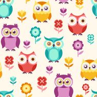 seamless cute owls pattern background N4