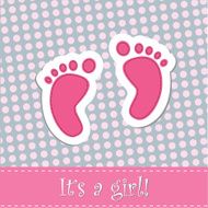 Bright baby girl arrival card shower invitation
