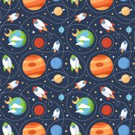 Seamless children cartoon space pattern N4
