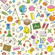 Colorful Seamless Pattern background of school and education icons