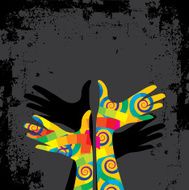 abstract hand prints