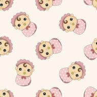 person character baby cartoon seamless pattern background N10