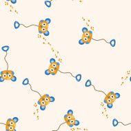 baby toy rattle cartoon seamless pattern background N8