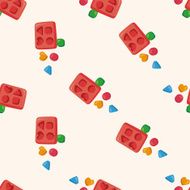 baby toy brick cartoon seamless pattern background