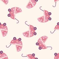 Baby carriages cartoon seamless pattern background N18