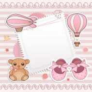 Baby girl shower card N7