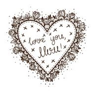 Heart element with text Hand drawn sketch N2