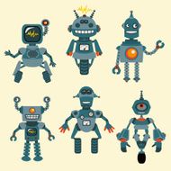 Set of Cartoon Robots