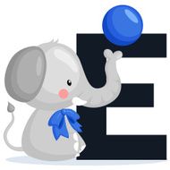Alphabet E for elephant