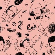 Children drawing seamless pattern N2