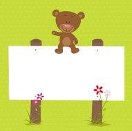 Little bear with big signboard