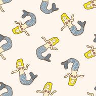 fairytale princess cartoon seamless pattern background N39