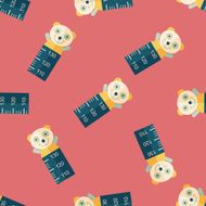 Height scale flat icon eps10 seamless pattern background N4