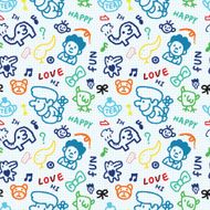 baby school vector seamless pattern