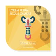 baby rattle flat icon with long shadow EPS 10 N160