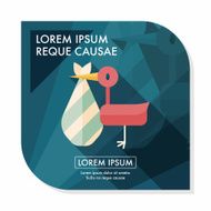 bird and baby flat icon with long shadow eps10 N23